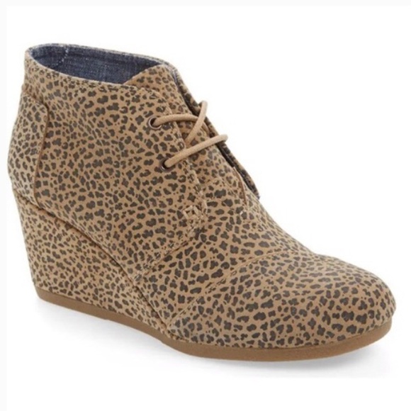TOMS Desert Cheetah Wedge Bootie - Picture 1 of 11